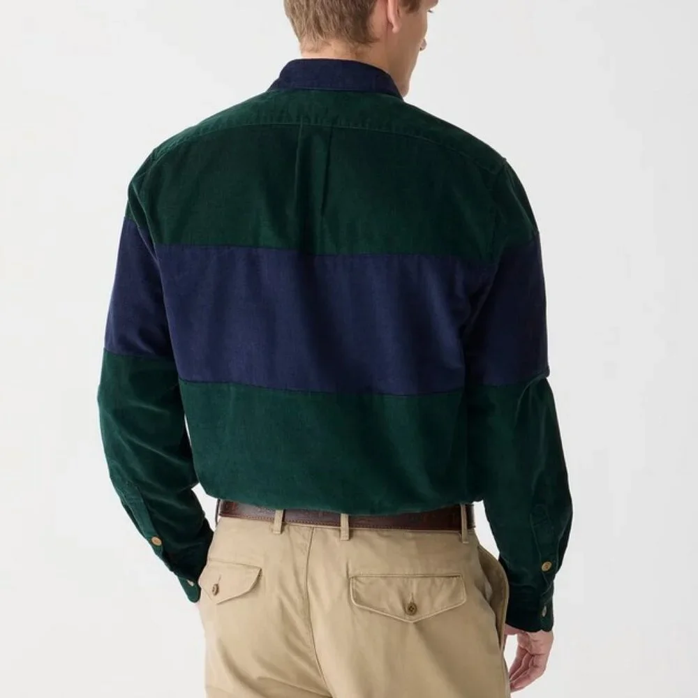 J. Crew Midweight corduroy workshirt in colorblock XL